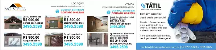 Anúncio criado para Imobiliária veiculado em Rodapé de Jornal Impresso Gazeta de Limeira
