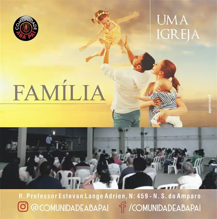 Arte criada para Comunidade Evangélica Aba Pai com o tema Uma Igreja Família
