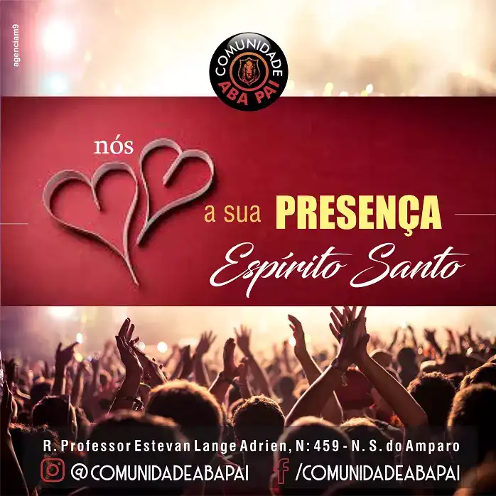 Arte criada para Comunidade Evangélica com o tema Espírito Santo nós amamos a sua Presença
