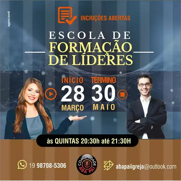 Arte criada para Inscrição de Escola de Formação de Líderes Cristãos
