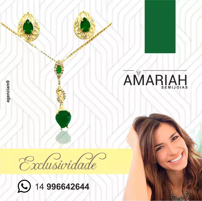 Arte criada para Loja de Semijoias com Peça Exclusiva Verde
