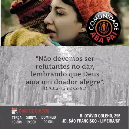 Arte melhor dar do que receber criada para igreja comunidade Aba Pai
