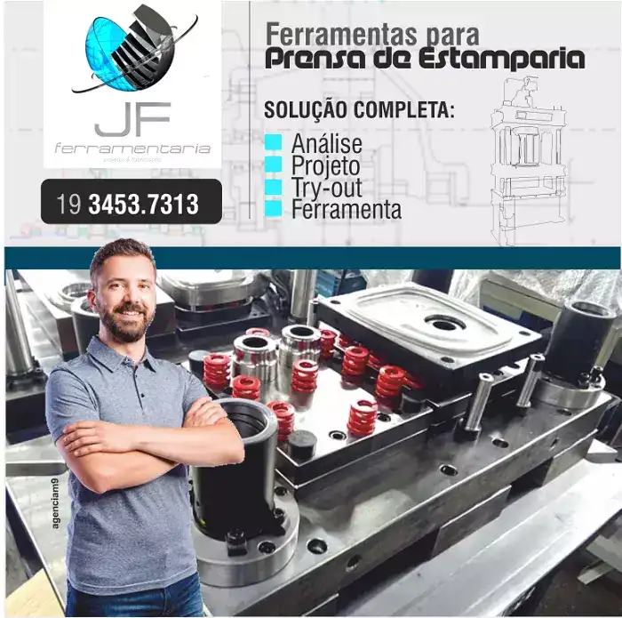 Arte para Divulgação de Serviço de Ferramentas para Prensa de Estamparia
