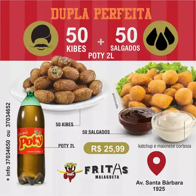 Arte sobre Promoção de Kibes e Salgados criado para Lanchonete
