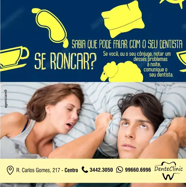 Arte sobre Roncar a Noite criada para Clínica Odontológica
