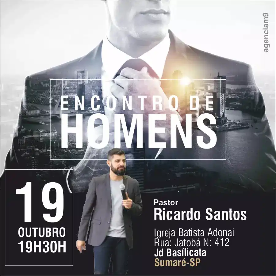 Arte sobre encontro de Homens criada para Igreja Batista Adonai
