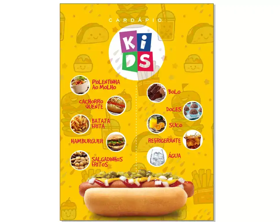 Cardápio de Mesa Infantil para Buffet
