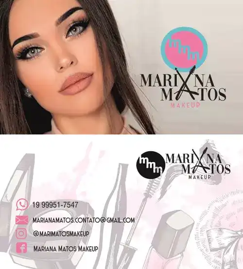 Cartão de Visitas criado para Maquiadora Profissional Mariana Matos Makeup

