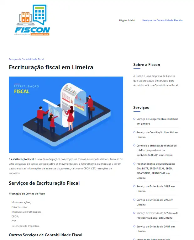 Criação Desenvolvimento Site Institucional para Escritório de Contabilidade e Assessoria Fiscal
