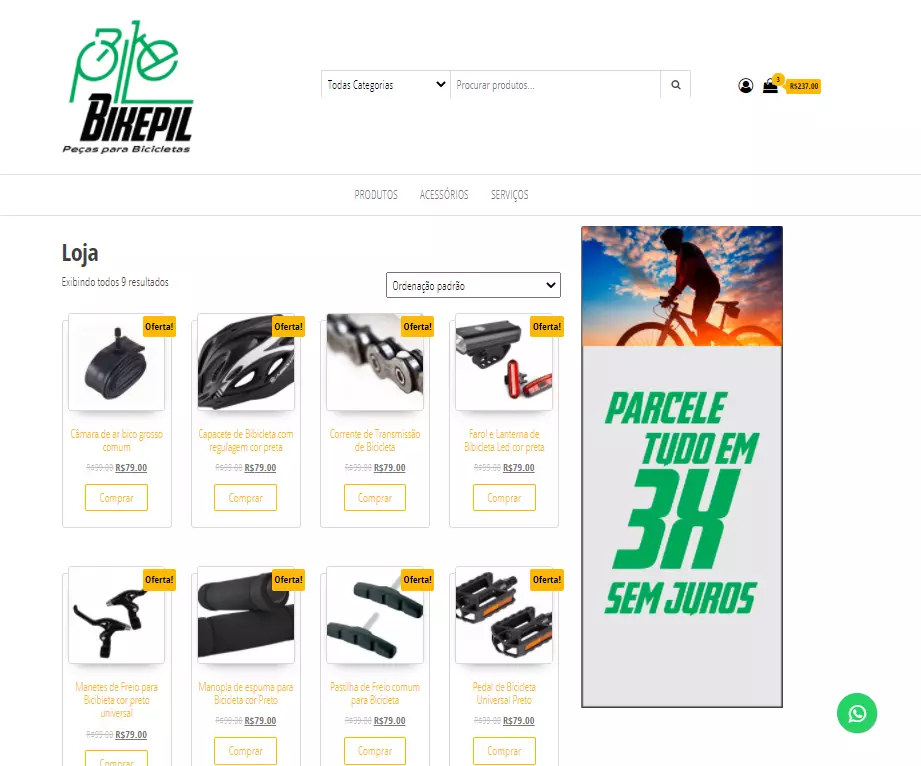
Criação de Loja Virtual Ecommerce para Loja de Peças de Bicicleta



