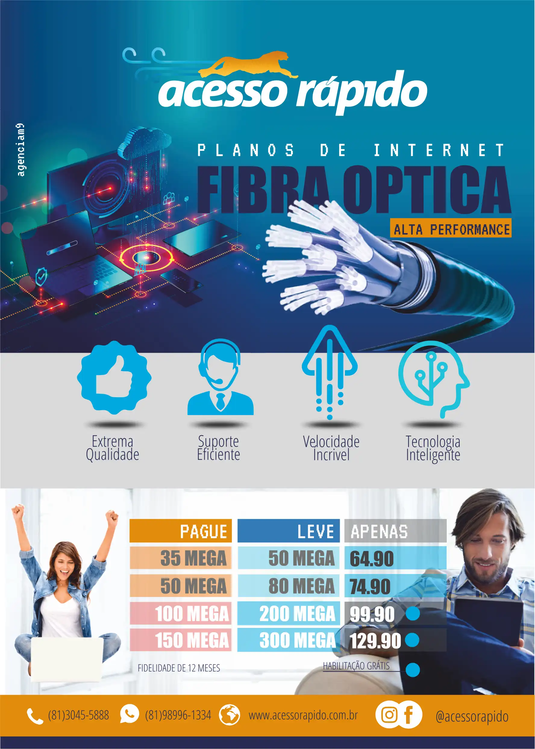 Layout para Folheto sobre Internet Banda Larga