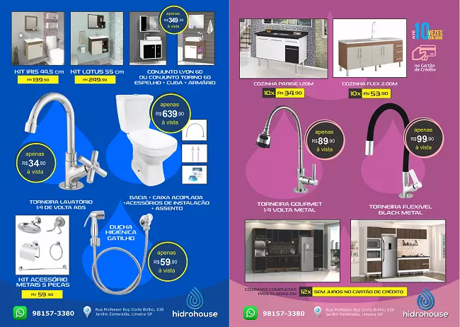 Folheto Panfleto Loja de Hidráulica produtos em Promoção
