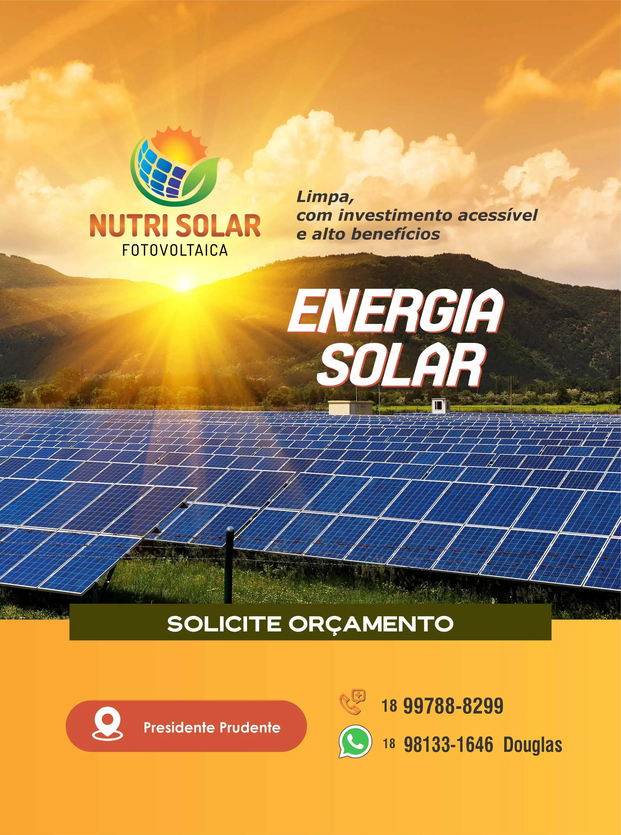 Layout Folheto Panfleto explicativo sobre Energia Solar