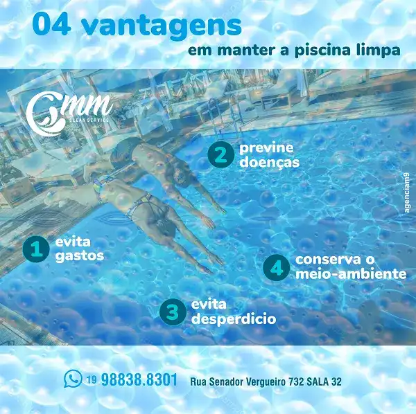 Infográfico sobre Benefícios em Manter uma Piscina Limpa
