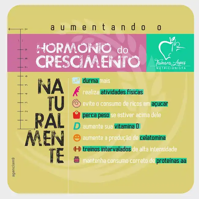 Infográfico sobre Hormônio de Crescimento Natural criado para Nutricionista
