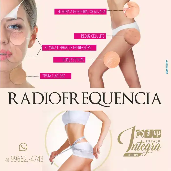 Infográfico sobre Radiofrequência criado para Clínica Estética Nutricional de Santa Catarina Florianópolis
