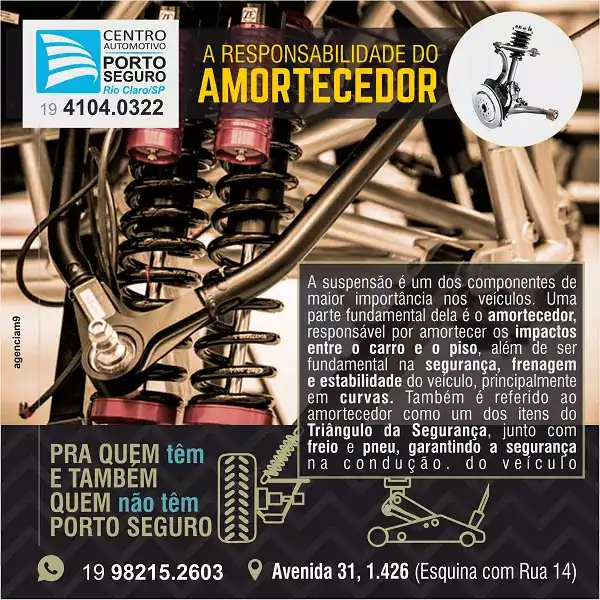 Infográfico sobre a importância do Amortecedor no Veículo criado para Centro Automotivo
