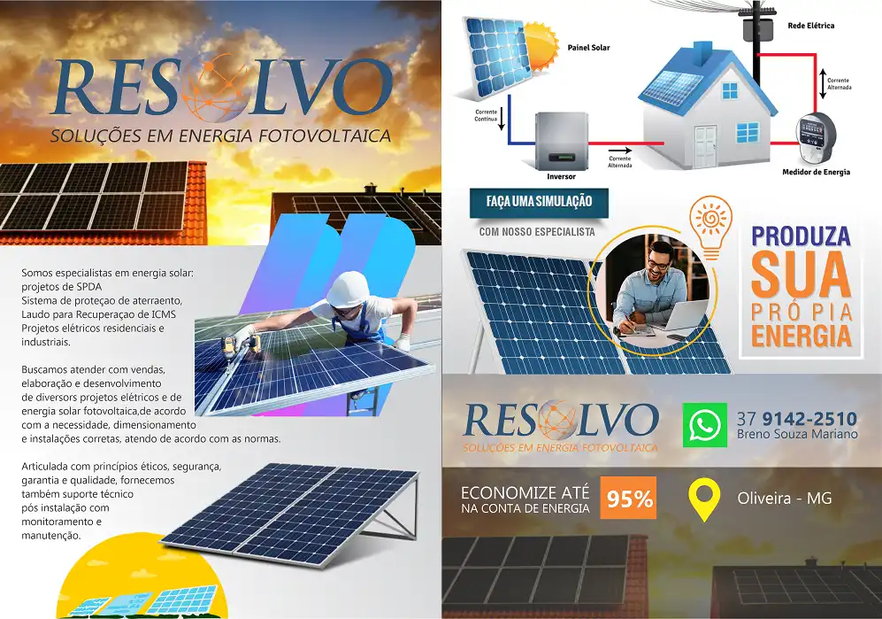 Layout Folheto Panfleto Energia Solar Energia Fotovoltaica

