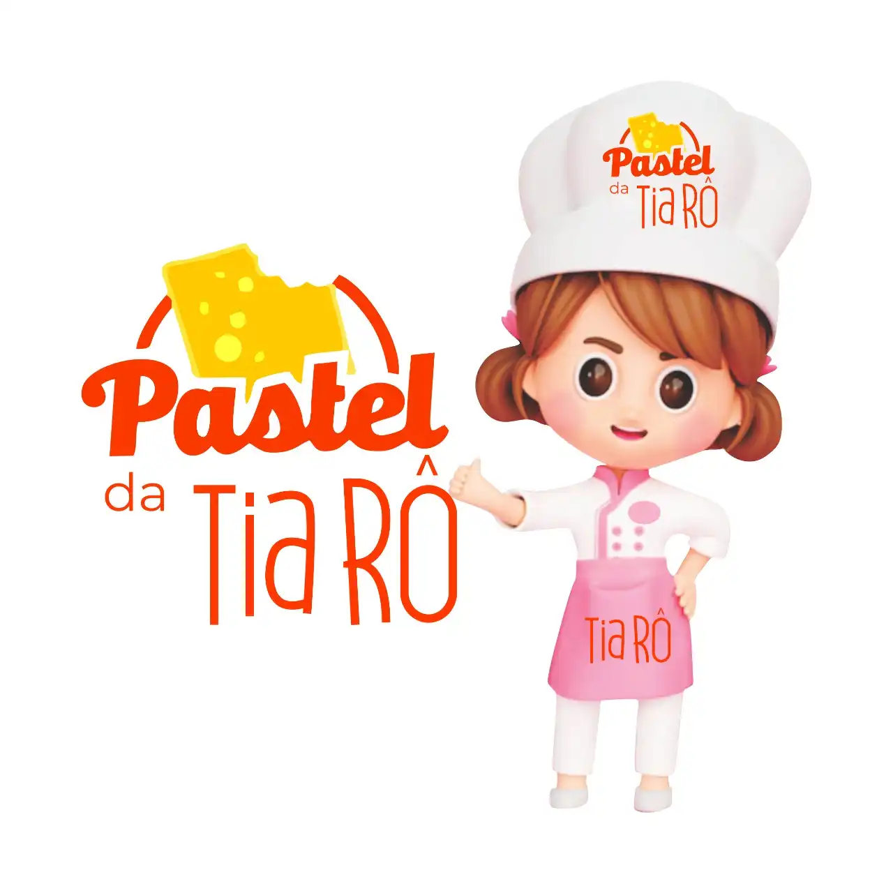 
Logotipo Logomarca Pastel Pastelaria com Mascote




