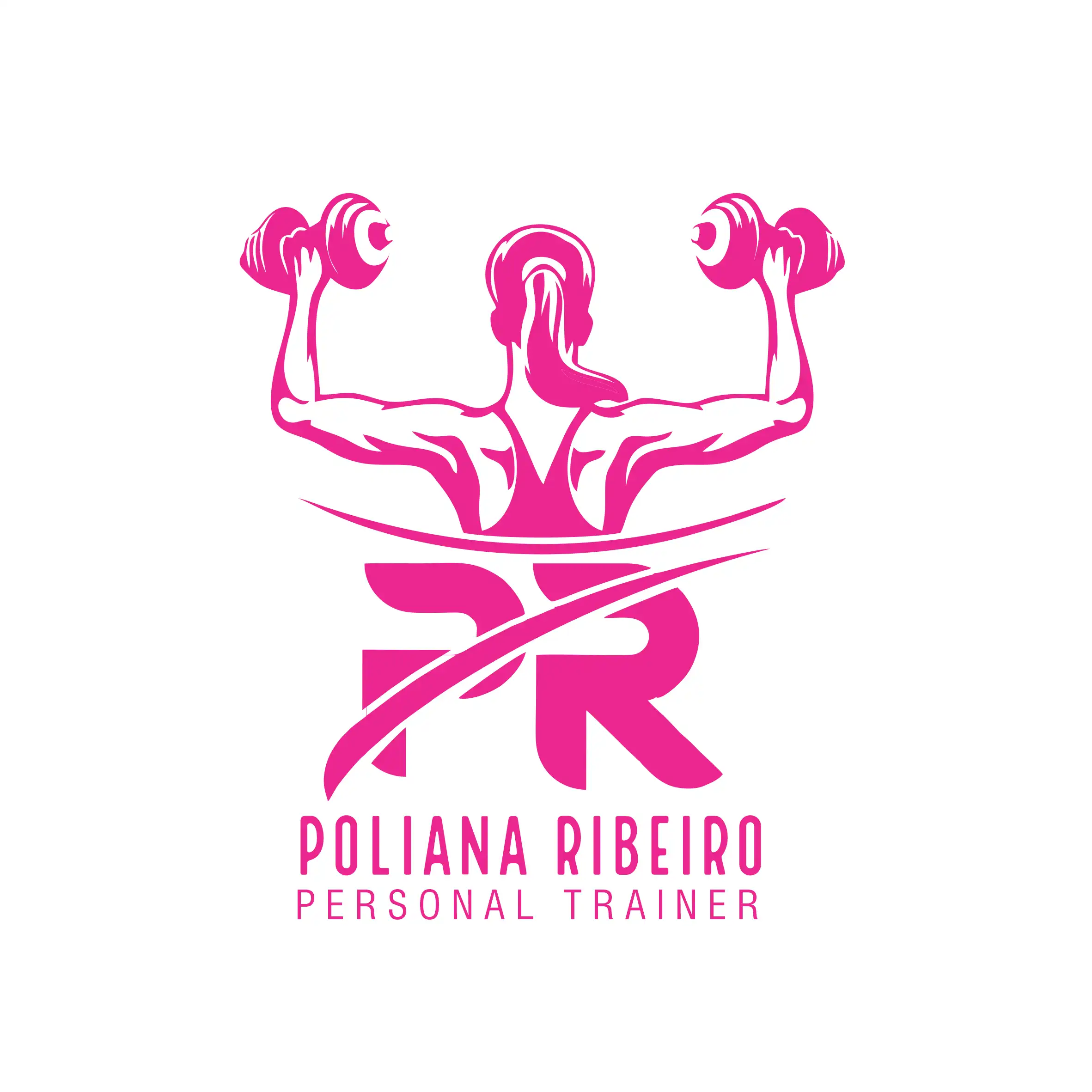 Logotipo Personal Trainer Feminina Academia
