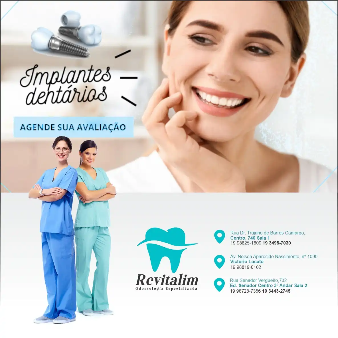 
Propaganda Avaliação Implante Dentário Dentista Odontologia Odontocirurgião




