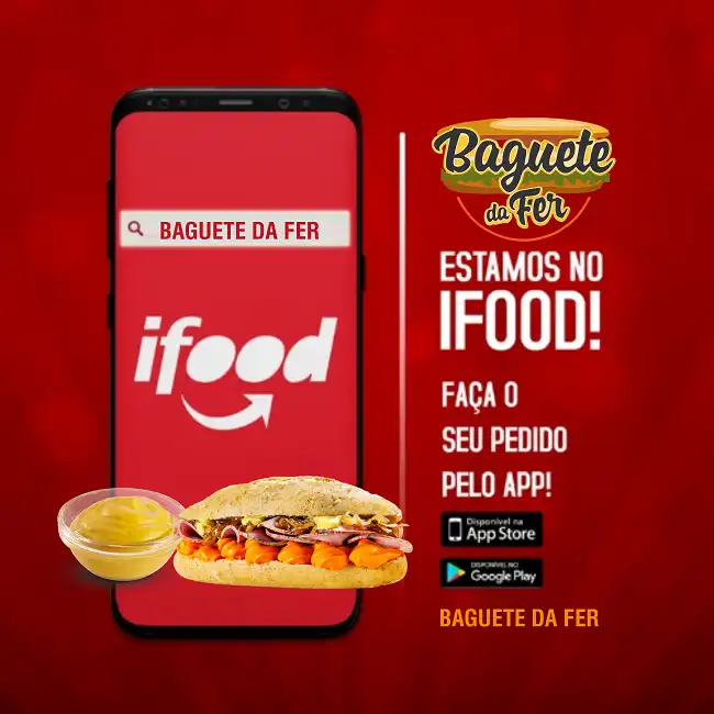 Propaganda Bagueteria Estamos no Ifood
