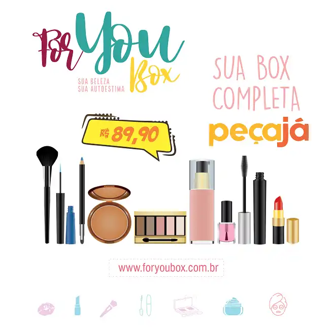 Propaganda Box de Produtos de Beleza e Maquiagem
