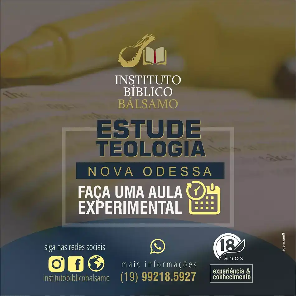 Propaganda Clean sobre Curso Teologia criada para Escola de Teologia de Nova Odessa
