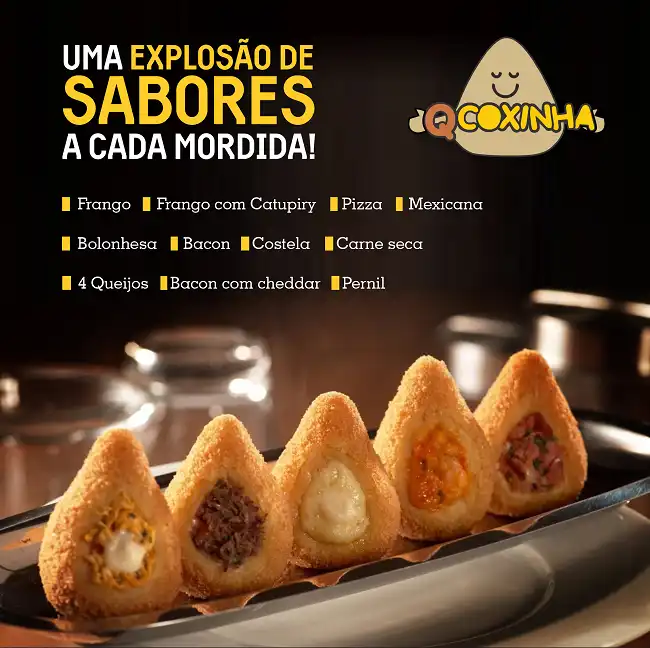 Propaganda Coxinha Diversos Sabores
