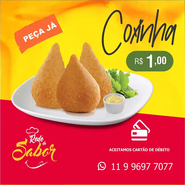 Propaganda Coxinha de Frango Crocante
