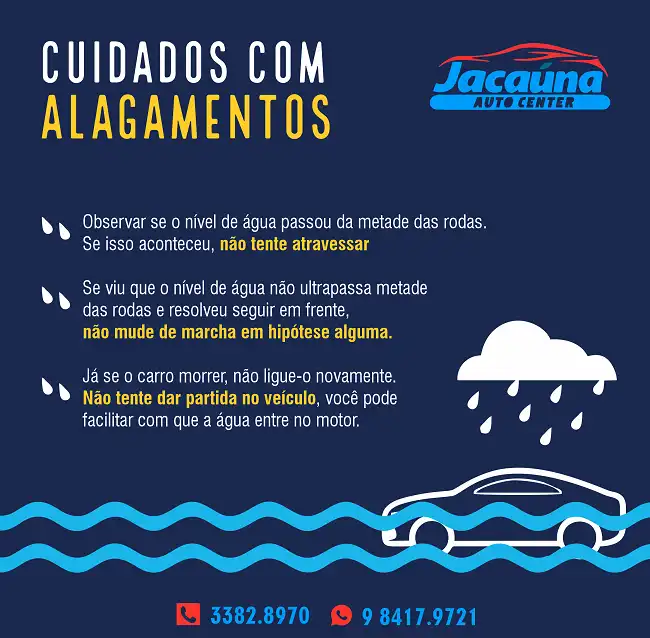 Propaganda Cuidados do Carro em Alagamentos
