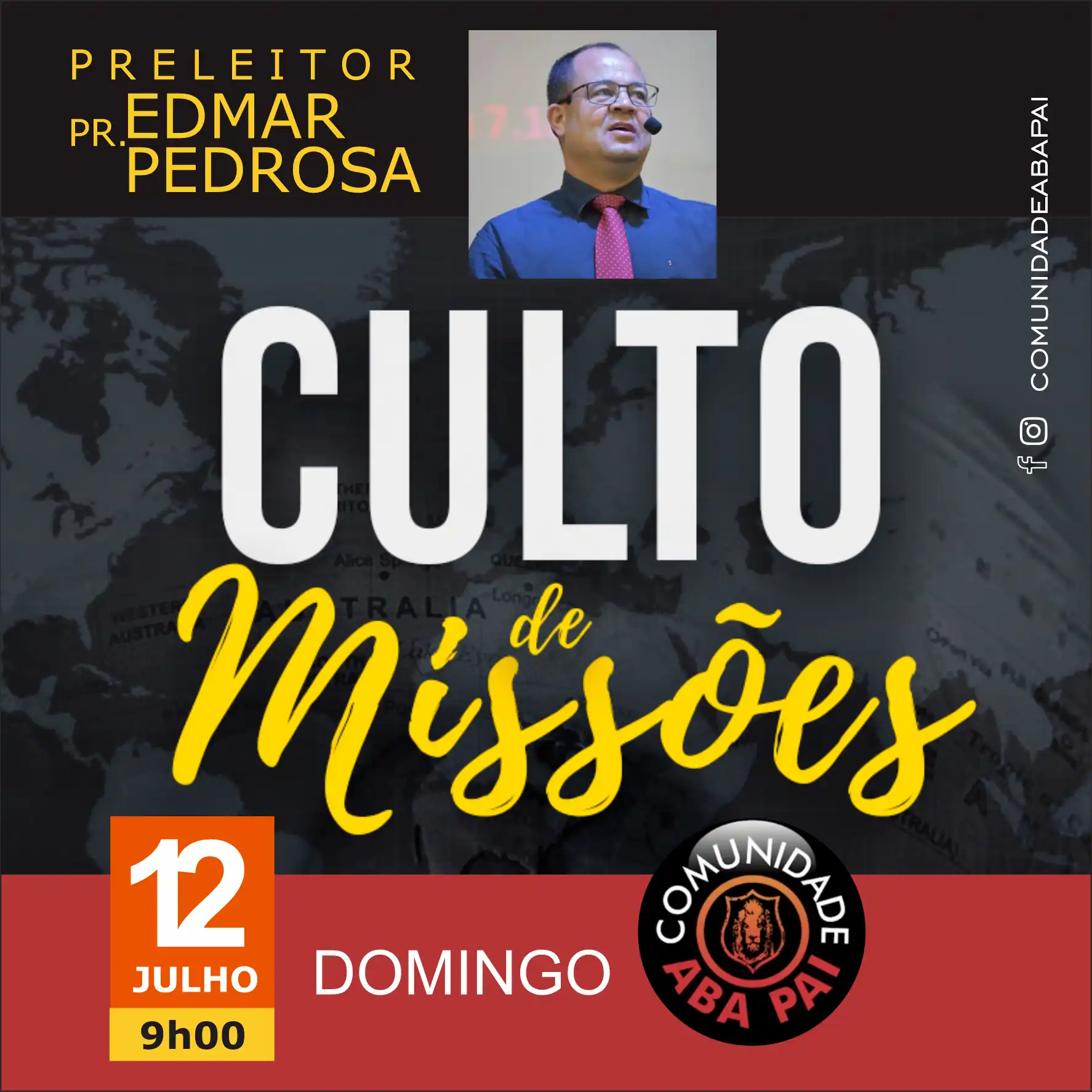 Propaganda Culto de Missões de Domingo de Manhã

