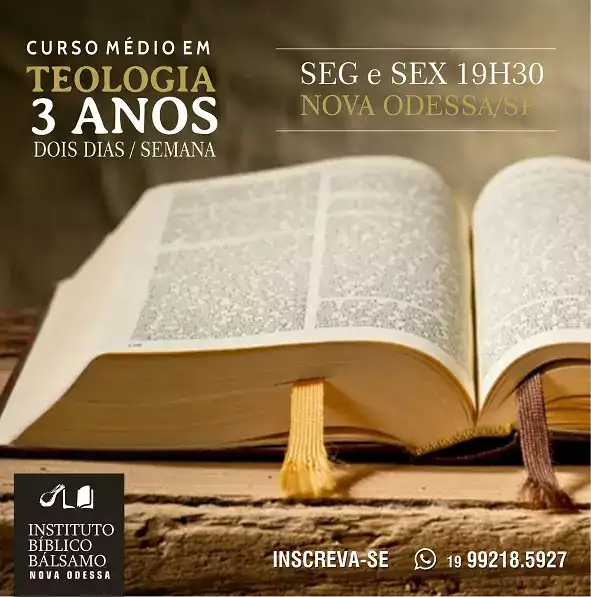 Propaganda Curso de Teologia criado para Instituto Bíblico

