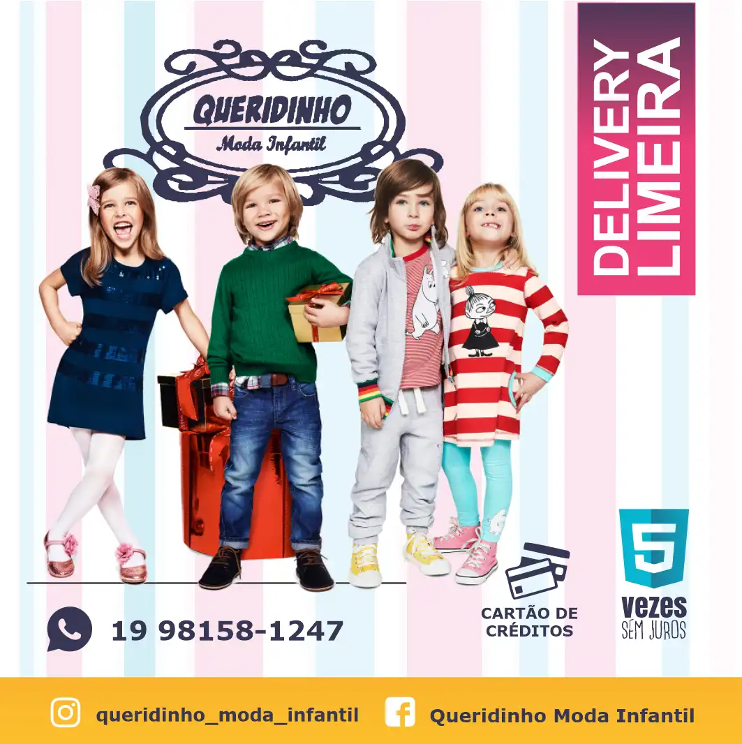 Propaganda Delivery de Roupa Infantil Menina e Menino
