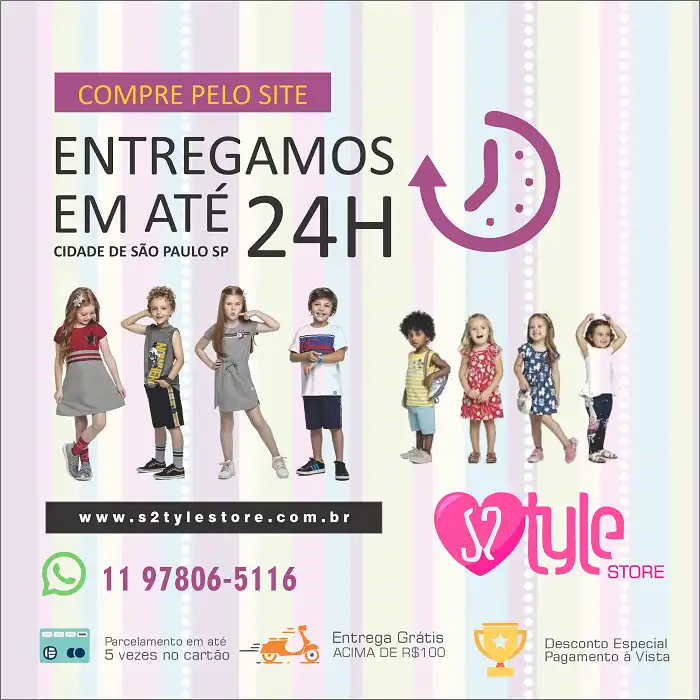 Propaganda Divulgação de Roupa Infantil em Loja Virtual
