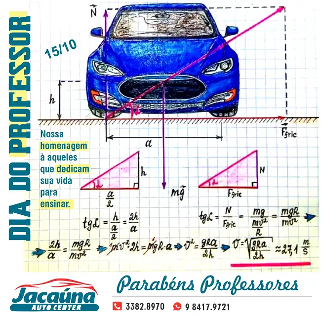 Propaganda Homenagem ao Dia do Professor Oficina Mecânica
