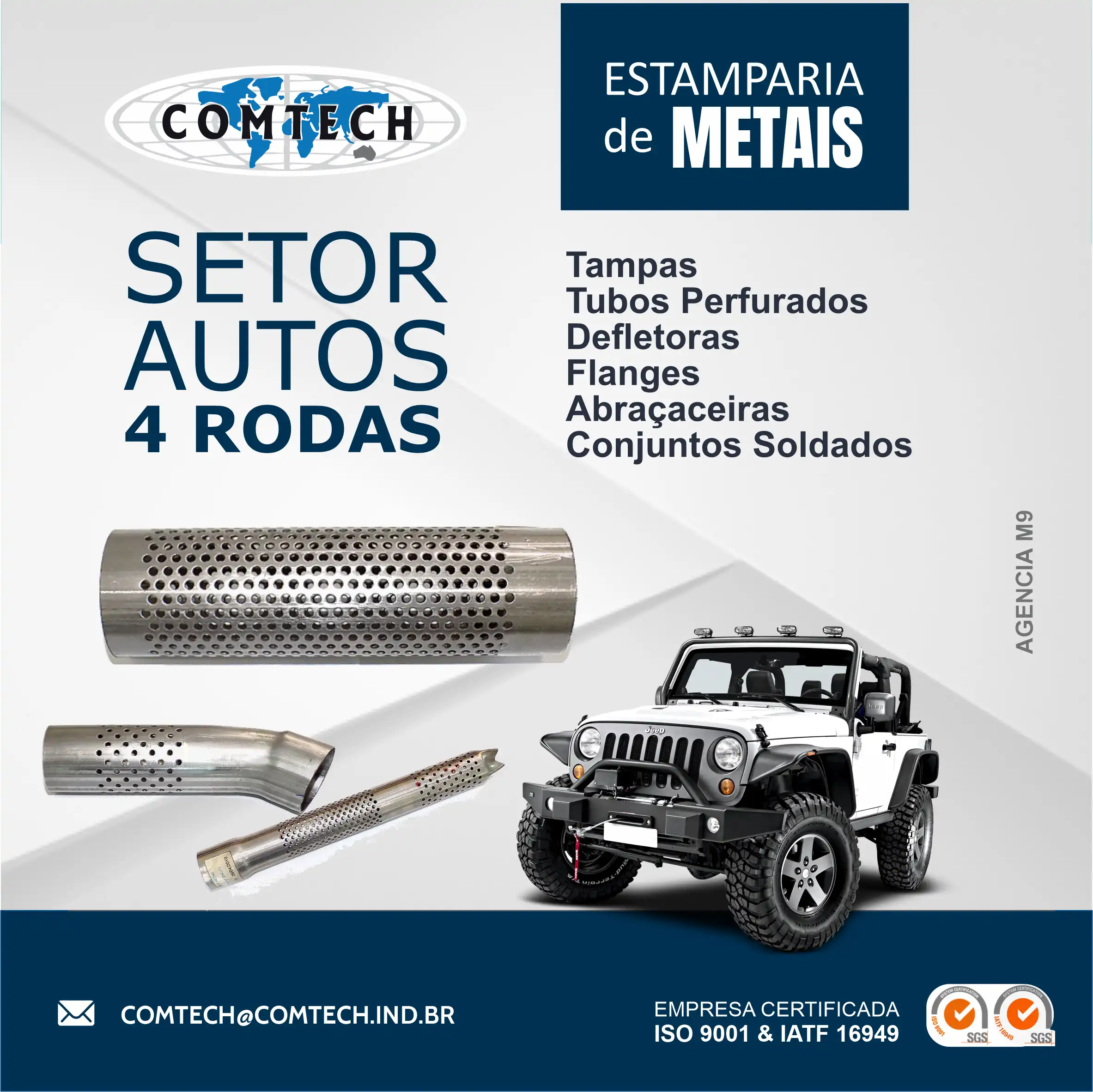 Propaganda Inmdústria Tubos Perfurados para Setor Automotivo
