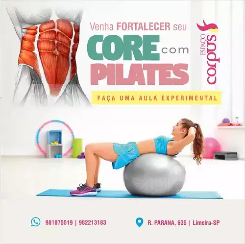 Propaganda Instagram Definição do Core com Pilates
