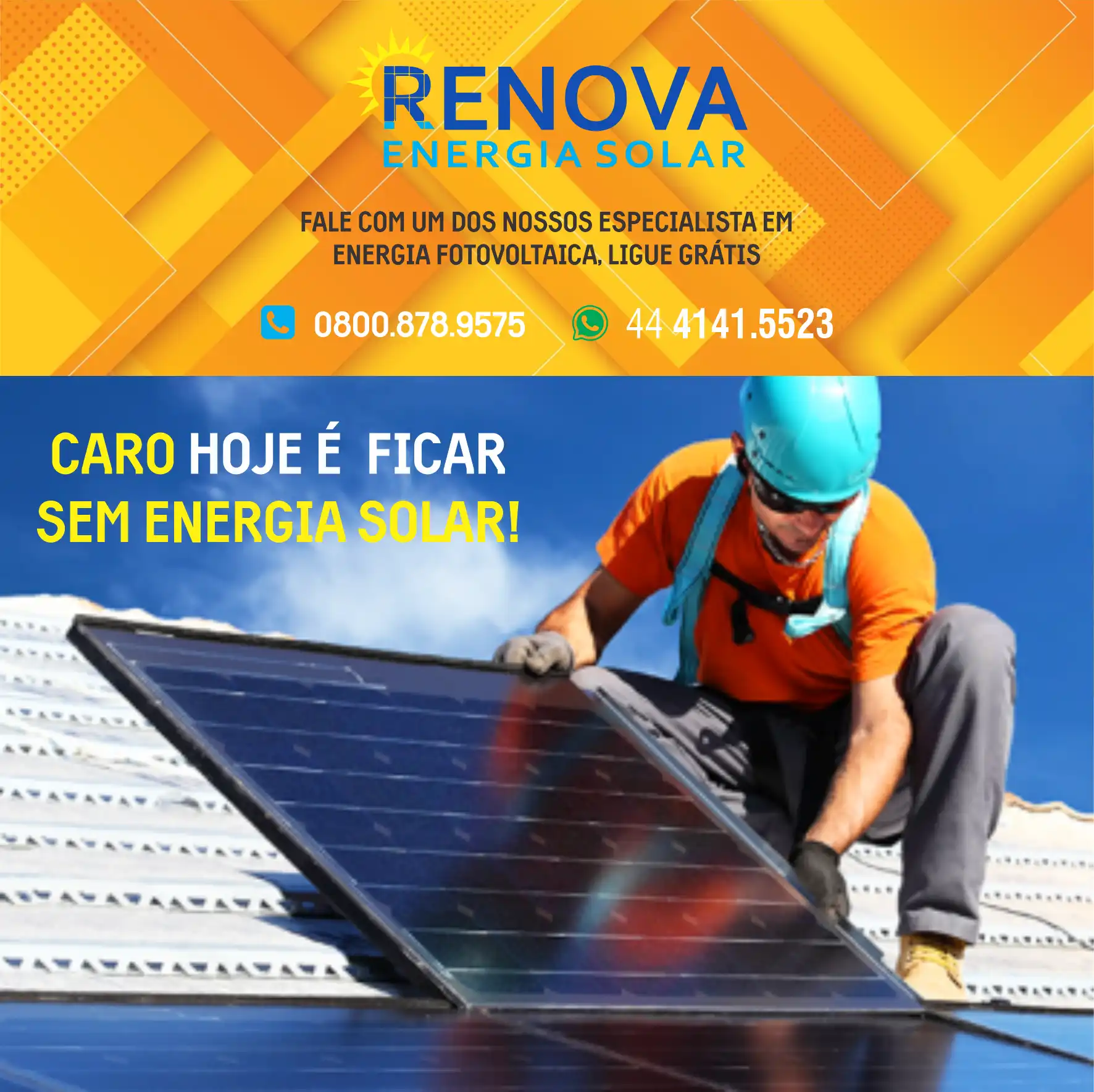 Propaganda Instalação de Placa Solar
