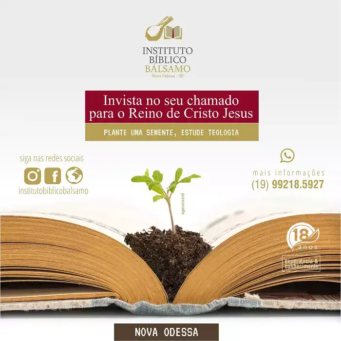 Propaganda Invista no Chamado criado para Instituto Bíblico de Nova Odessa
