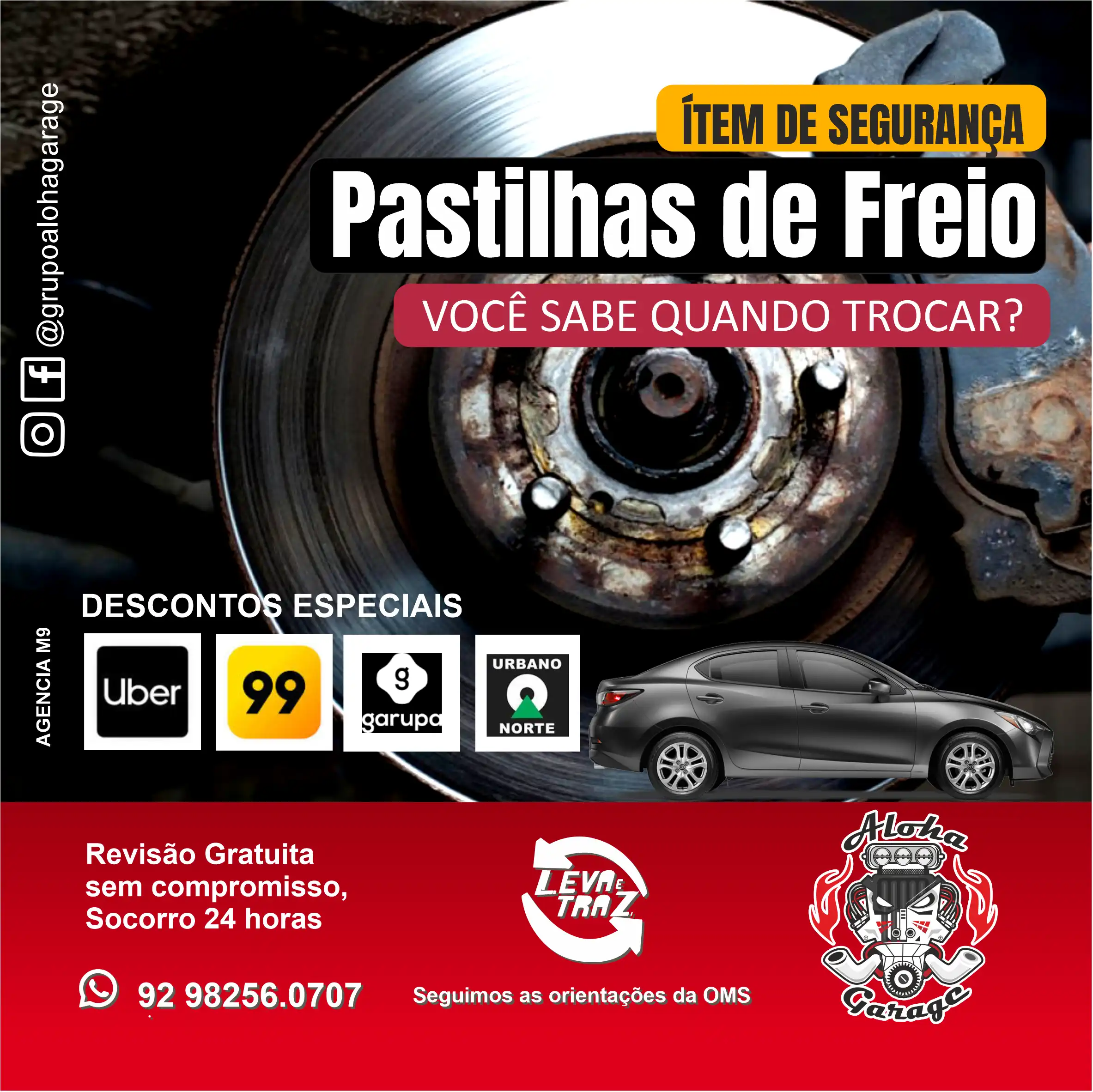 Propaganda Item de Segurança Pastilhas de Freio Quando Trocar
