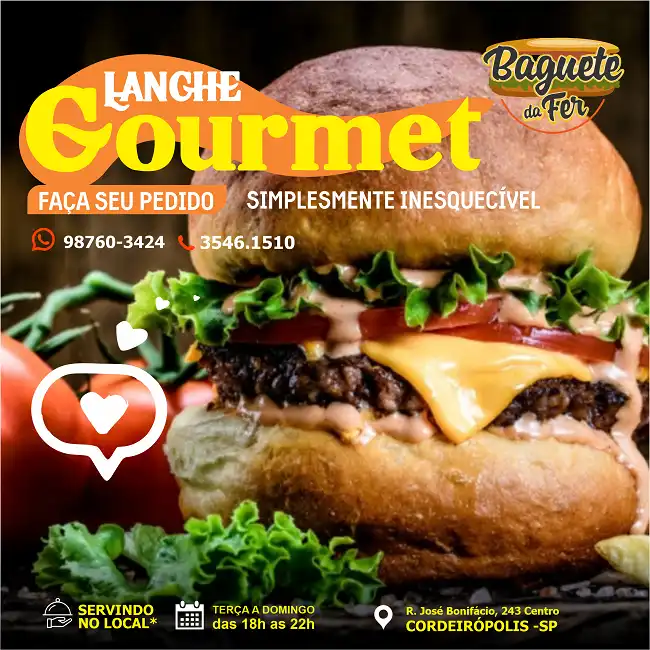 Propaganda Lanche Gourmet Caseiro
