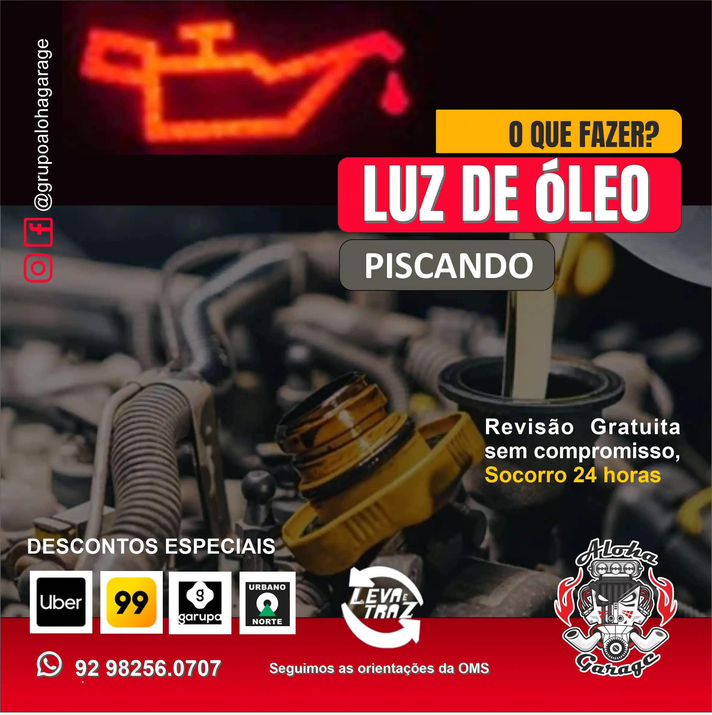 Propaganda O que fazer quando a luz de óleo estiver piscando no painel do carro
