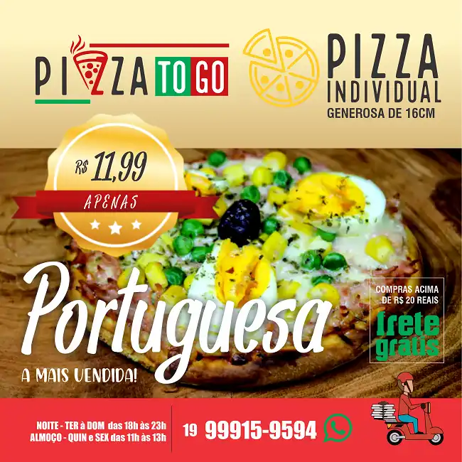 Propaganda Pizza Individual Portuguesa
