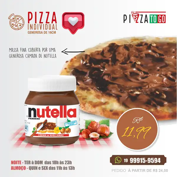 Propaganda Pizza Individual de Nutella
