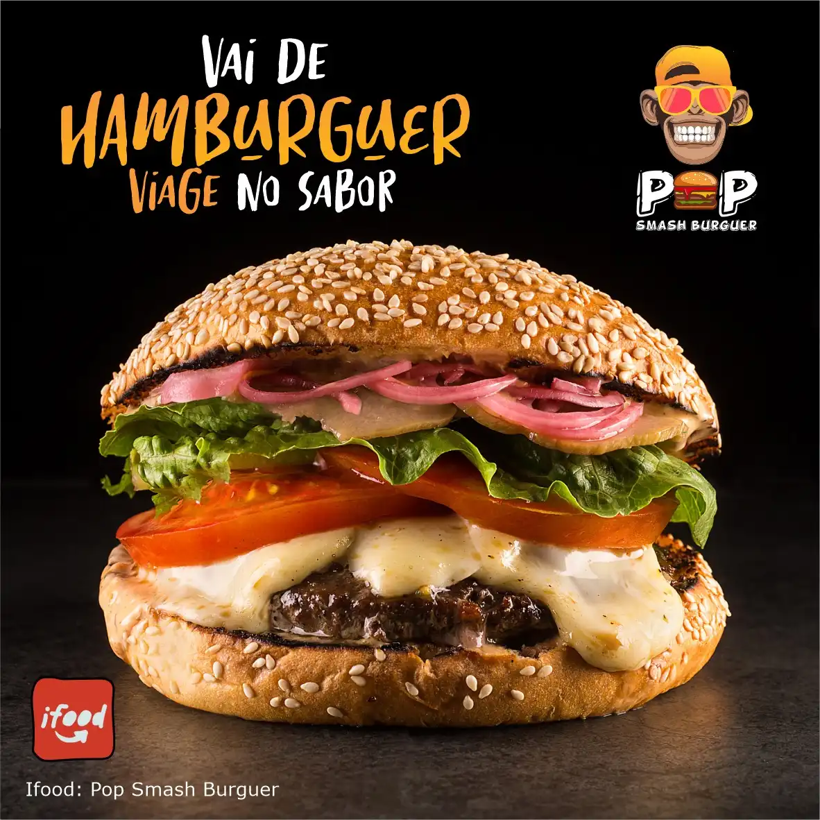 
Propaganda Post Hamburgueria Ifood Delivery com Frase



