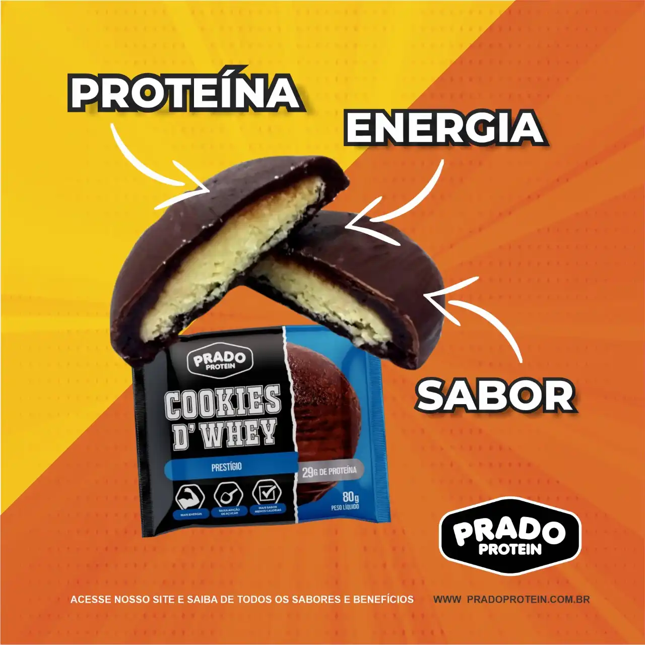 
Propaganda Post Infográfico Cookies de Whey Protein




