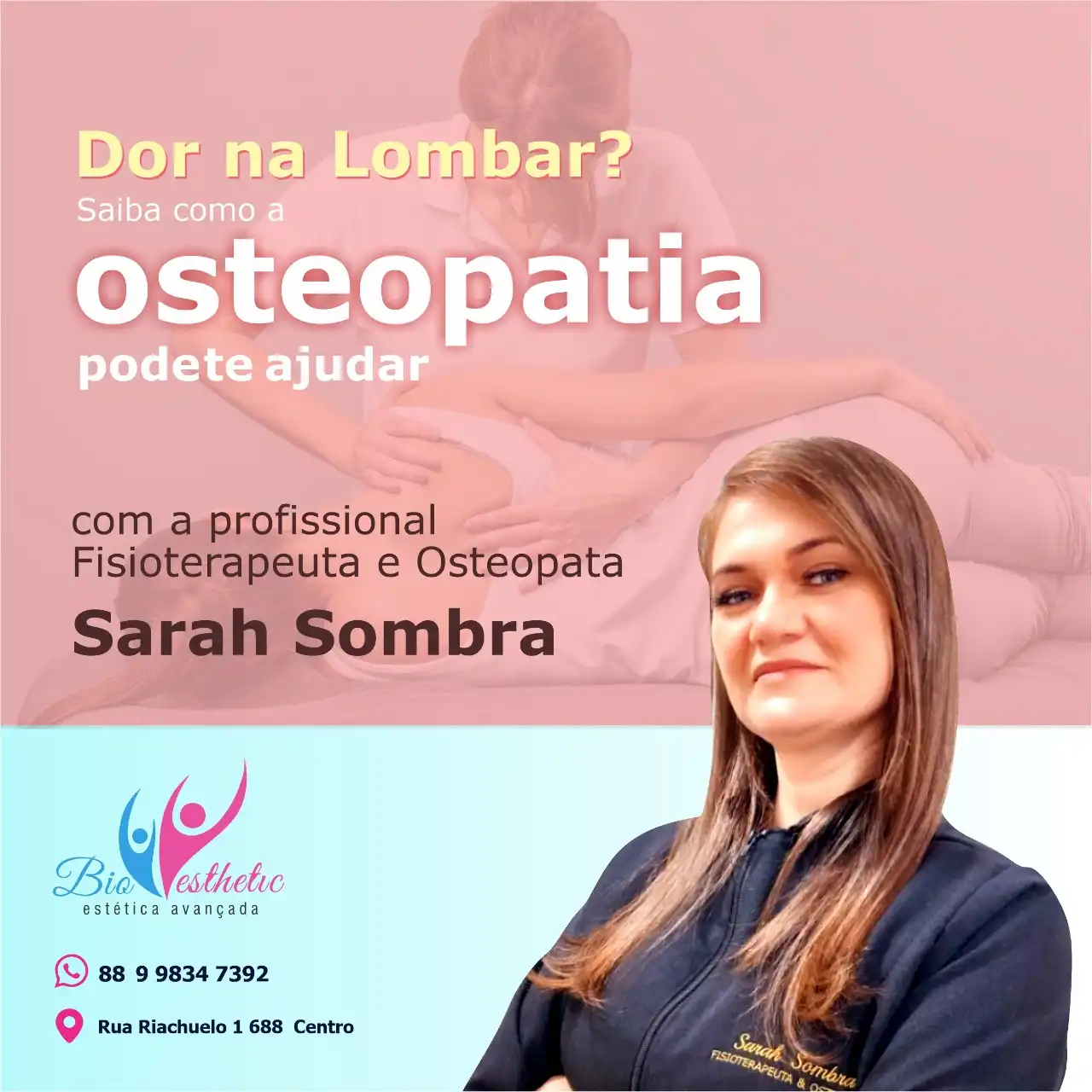 
Propaganda Post Osteopatia Procedimento de Fisiotarepia



