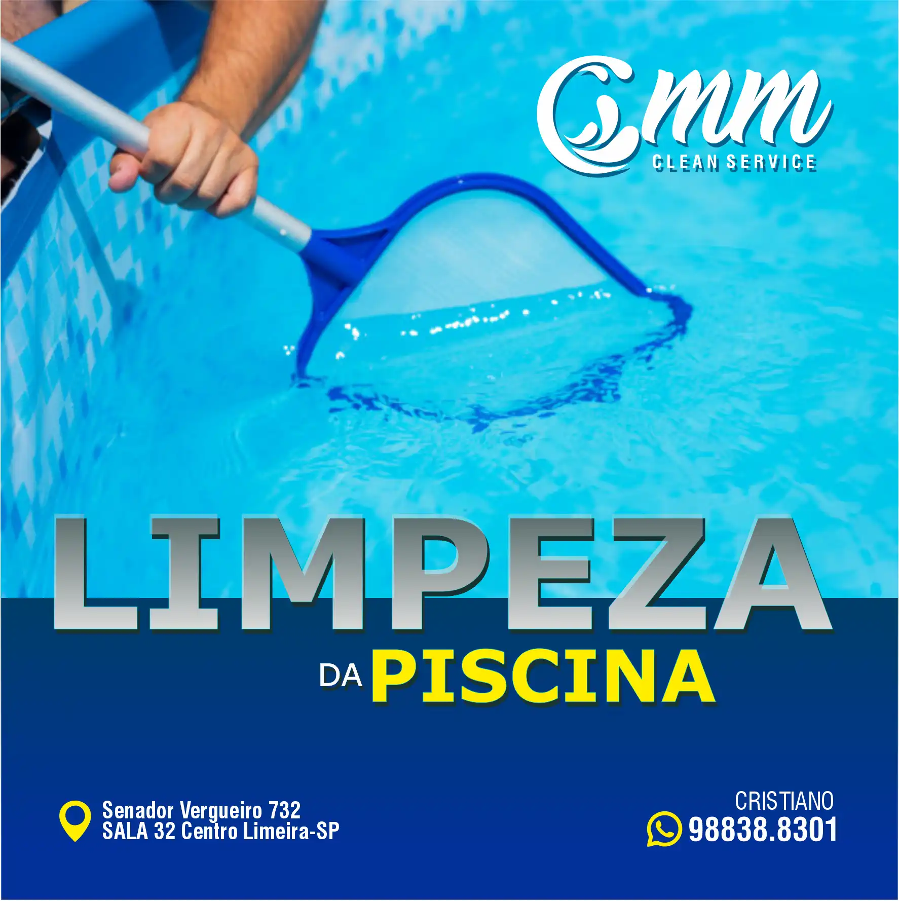 Propaganda Profissional de Limpeza de Piscina Caseiro
