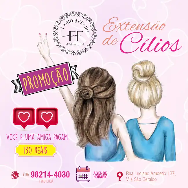 Propaganda Promoção Extensão de Cílios
